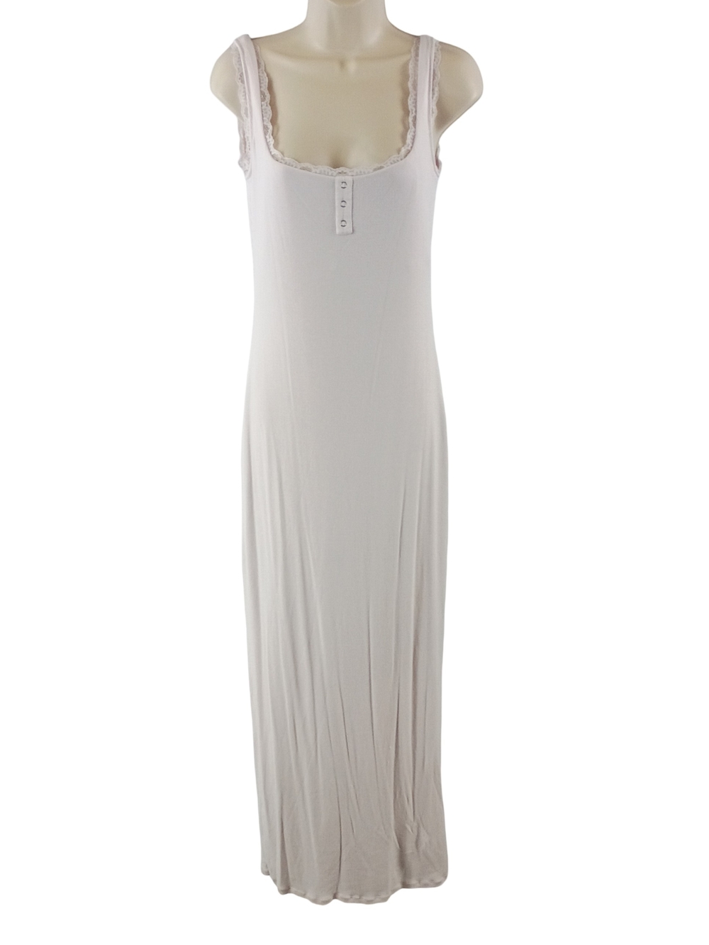 Popilush Lace-Trim Maxi Slip Dress in Pale Pink - Picture 2 of 11